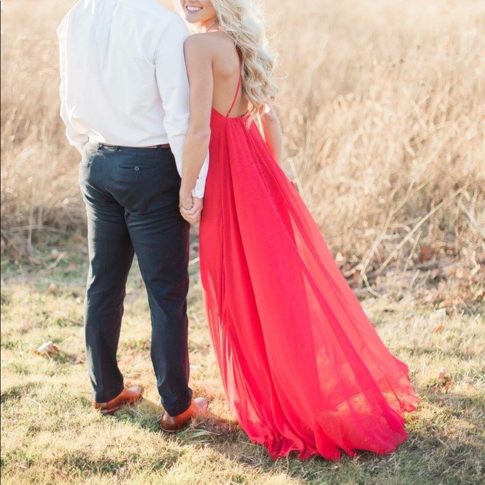 RED BACKLESS MAXI